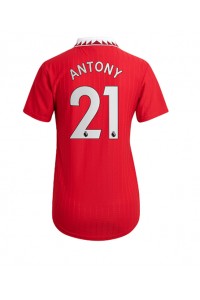 Manchester United Antony #21 Fotballdrakt Hjemme Klær Dame 2022-23 Korte ermer
